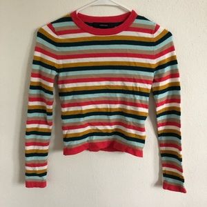 Multicolor Striped Forever 21 Thin Sweater